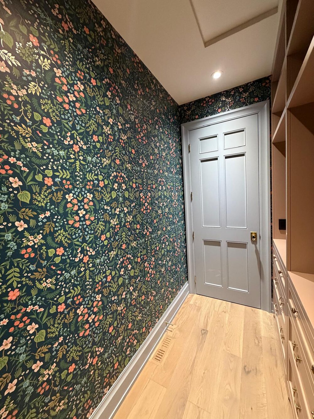 Dark Botanical Wallpaper &ndash; Walk-In Closet, Springbank Hill (SW Calgary)