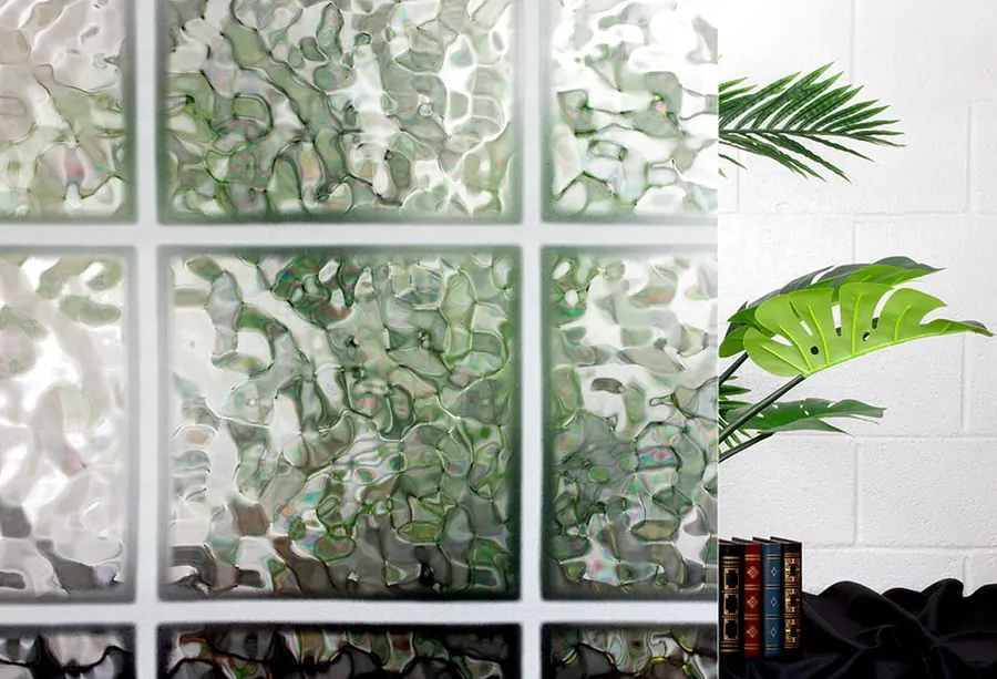 6" Glass Block — Frosted patterns decorative window film for Calgary glass