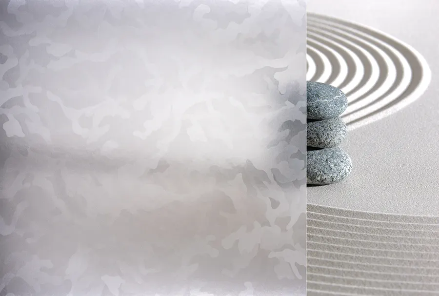 Crystal Camo — Frosted patterns decorative window film for Calgary glass