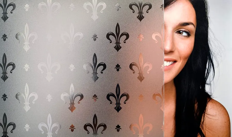 Fleur De Lis — Geometric decorative window film for Calgary glass