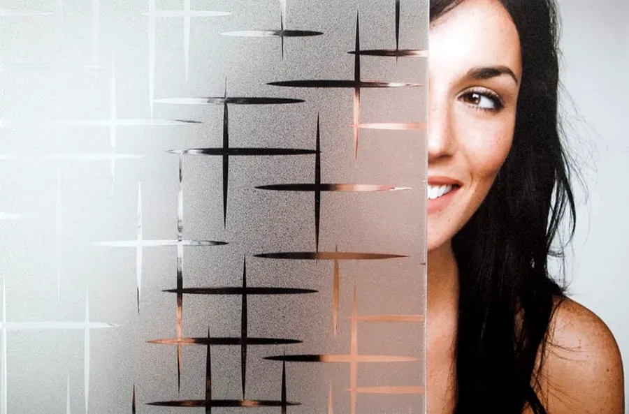 Flicker Static Cling — Geometric decorative window film for Calgary glass