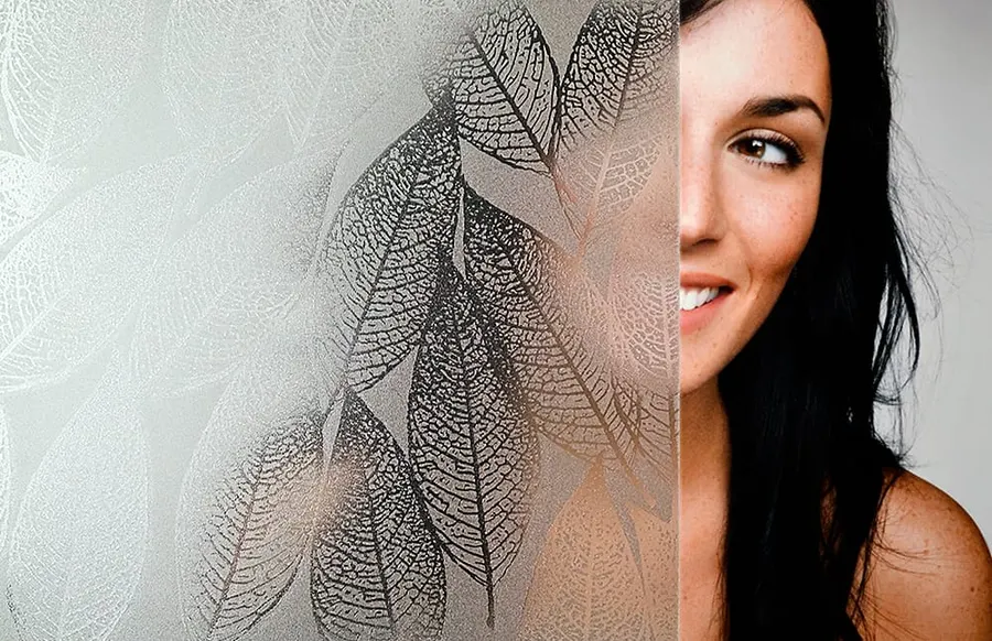 Frosted Leaf — Nature decorative window film for Calgary glass