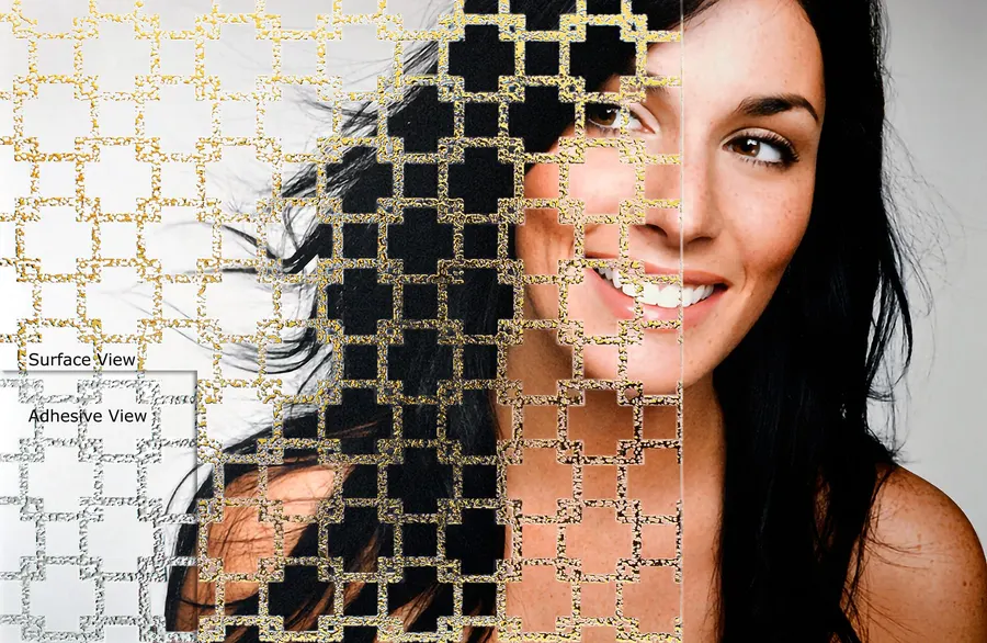 Gridlock Gold — More designs decorative window film for Calgary glass