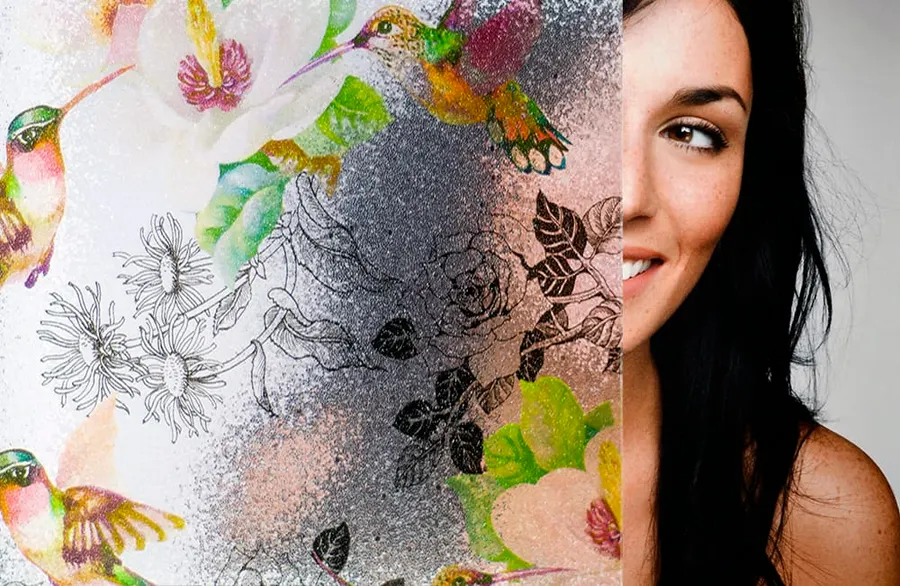 Humming Bird Chips — Nature decorative window film for Calgary glass