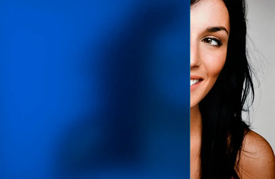 King Blue Sand Blast — Coloured frost decorative window film for Calgary glass