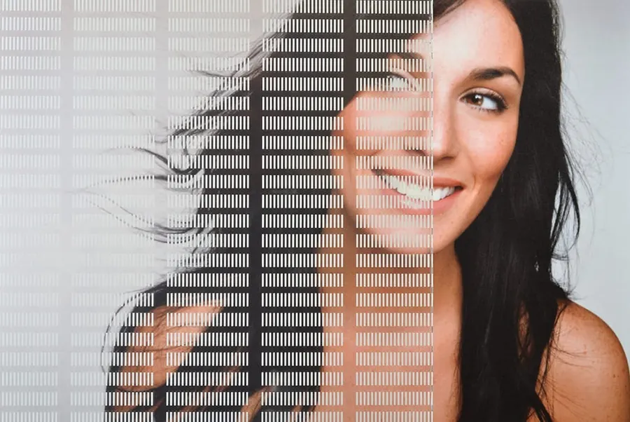 Pixella — Lines & stripes decorative window film for Calgary glass