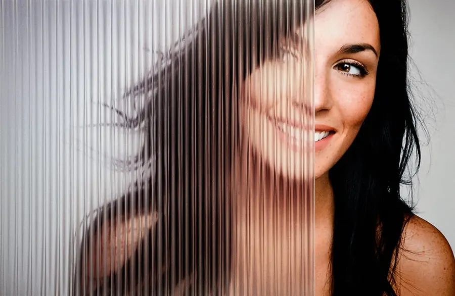 Ribbed Glass Clear — Lines & stripes decorative window film for Calgary glass
