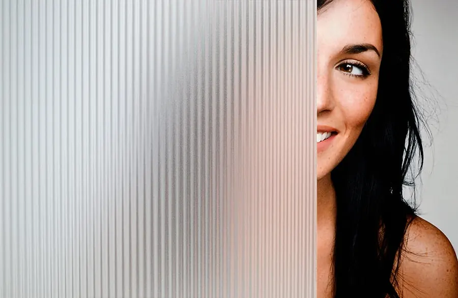 Ribbed Glass Frosted — Lines & stripes decorative window film for Calgary glass