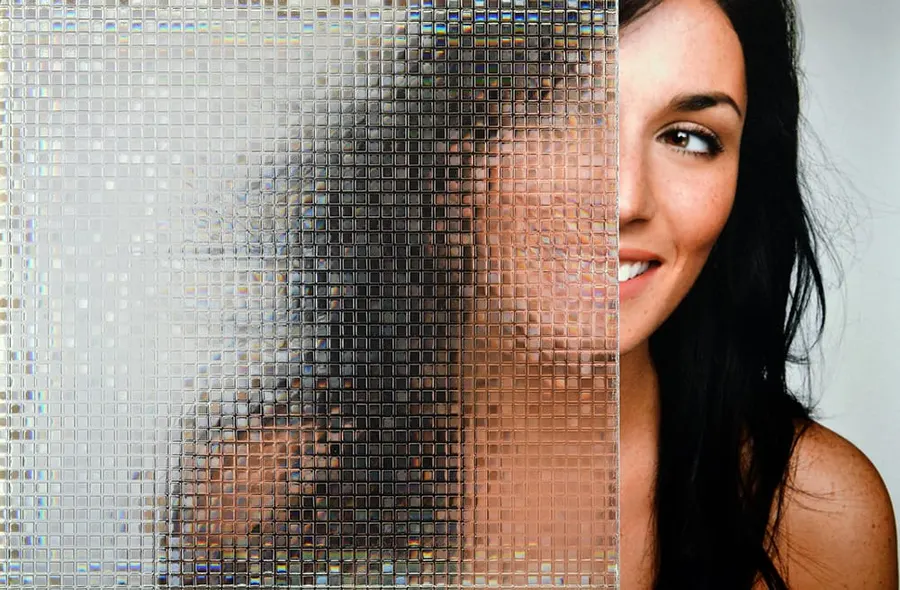 Cut Glass Pixels — Geometric decorative window film for Calgary glass