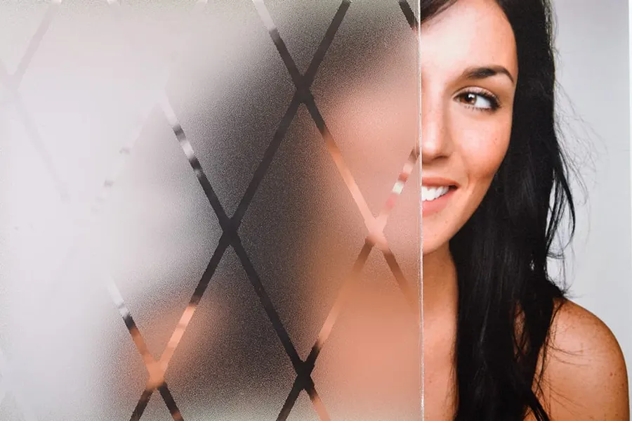 Crystal Lattice — Diamonds decorative window film for Calgary glass