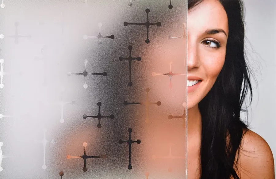 Crystal Jacks — Frosted patterns decorative window film for Calgary glass
