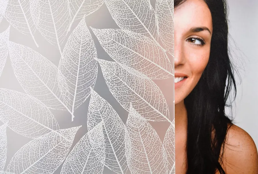 Dusted Leaf — Nature decorative window film for Calgary glass