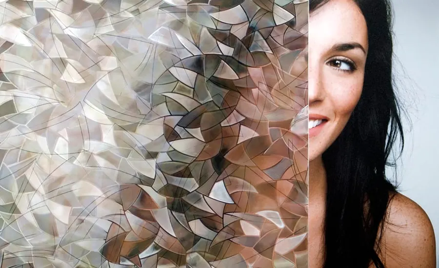 Atlantis Mosaic Static Cling — Geometric decorative window film for Calgary glass