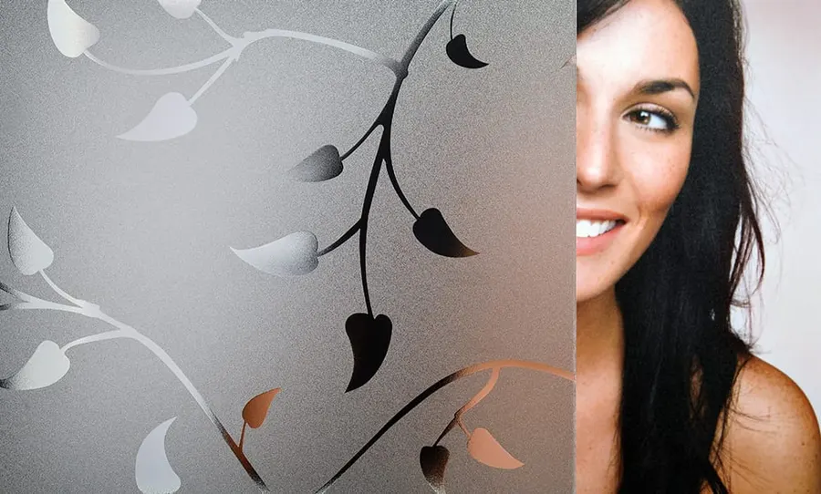 Frosted Fall — Nature decorative window film for Calgary glass