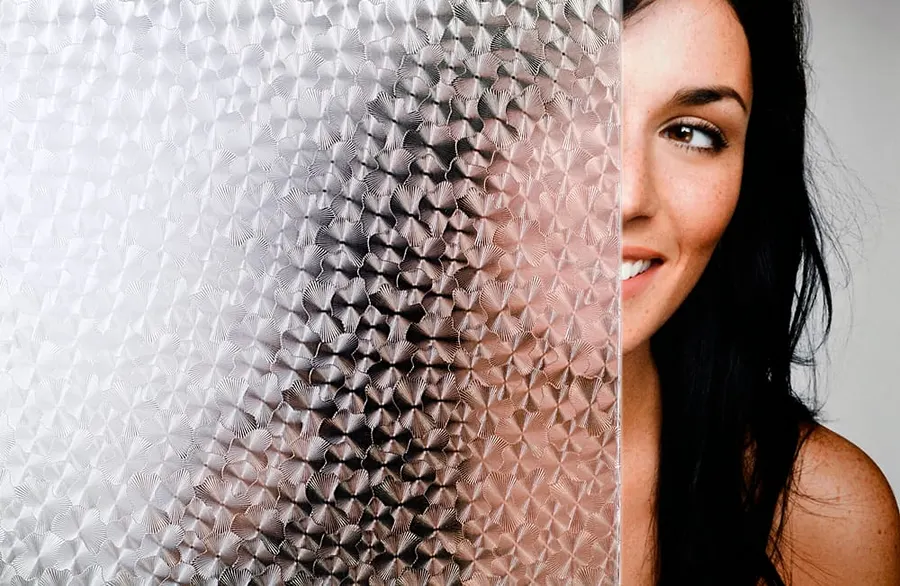 Florentine — Ice glass decorative window film for Calgary glass