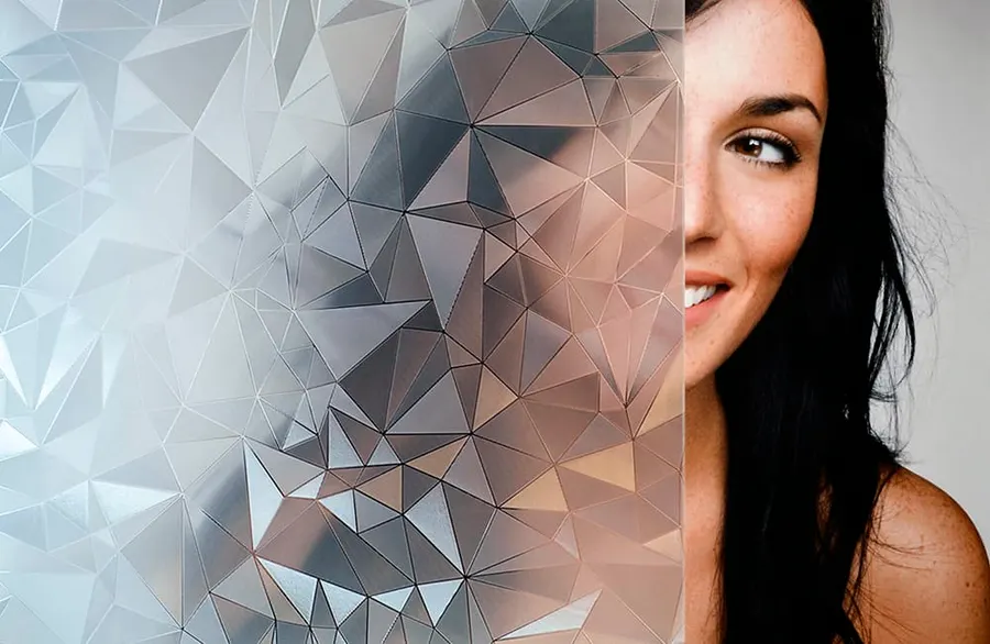 Pyramid — Geometric decorative window film for Calgary glass