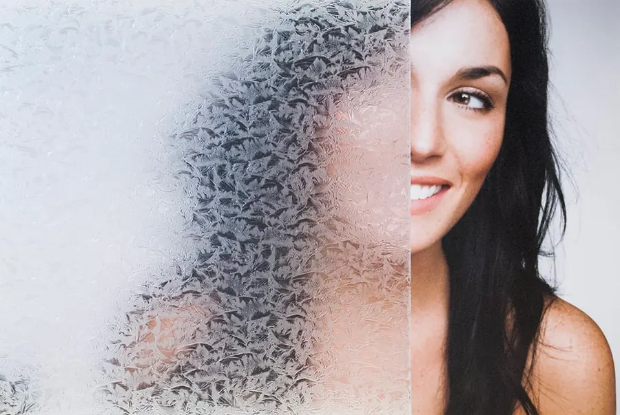 Glue Chip — Ice glass decorative window film for Calgary glass