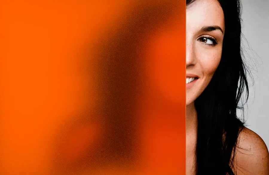 Orange Sand Blast — Coloured frost decorative window film for Calgary glass
