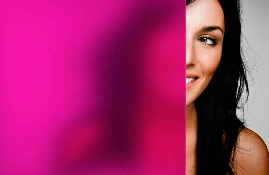 Pink Sand Blast — Coloured frost decorative window film for Calgary glass