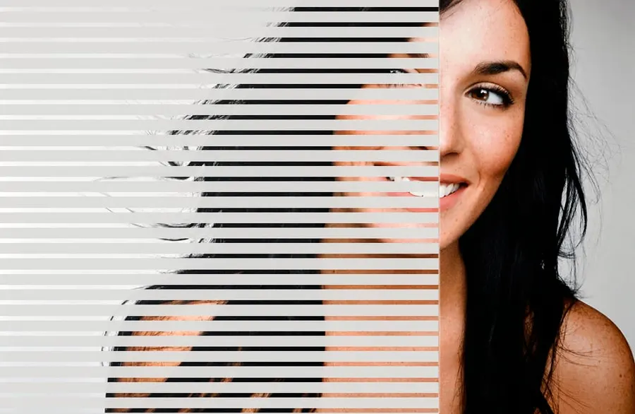 White Frosted Stripes — Lines & stripes decorative window film for Calgary glass