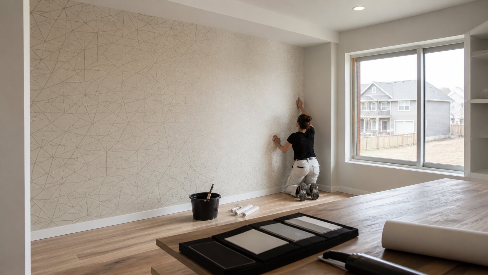 Airdrie new-build feature wall installation