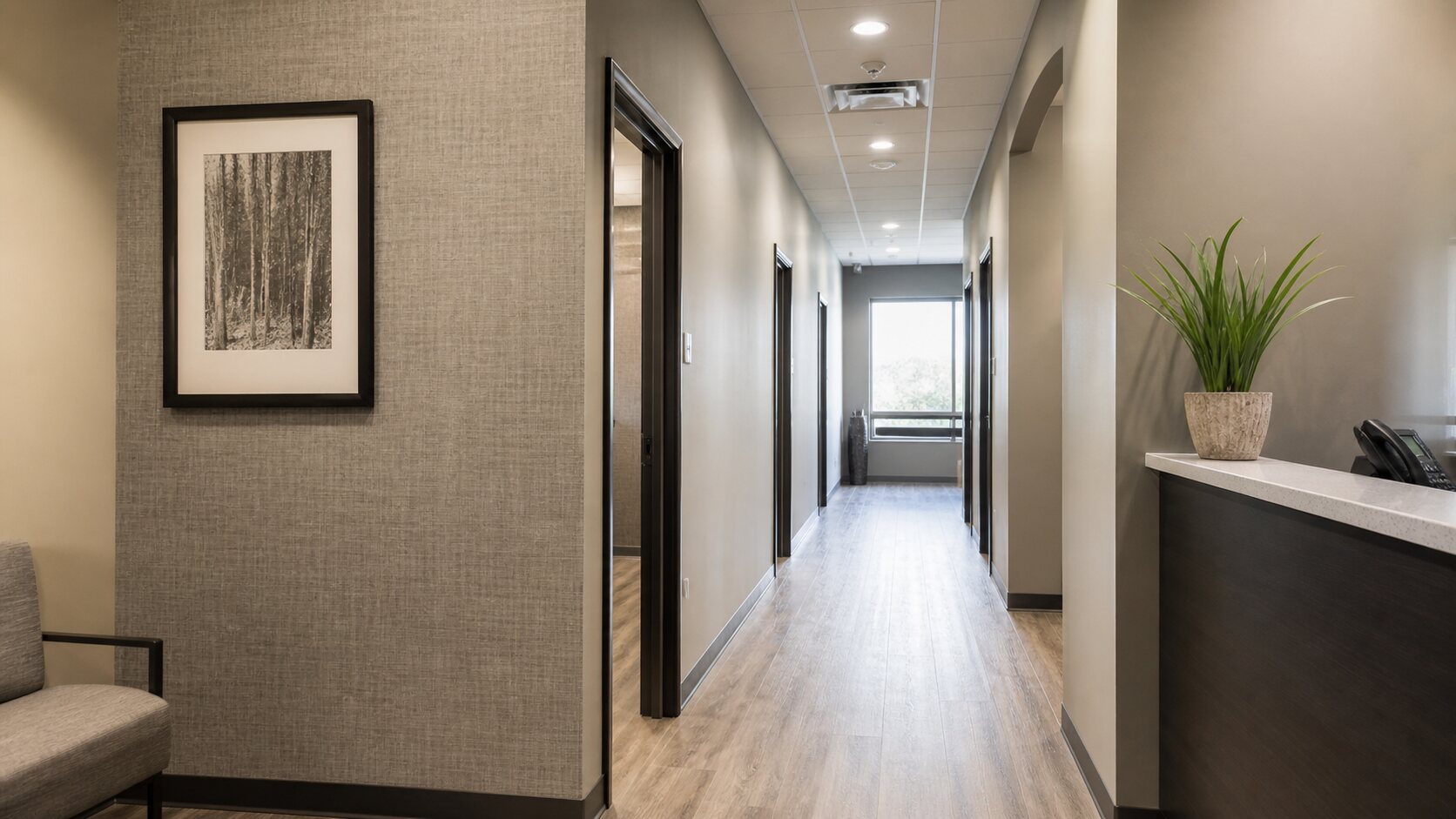 Red Deer commercial wallcovering and clinic finish context