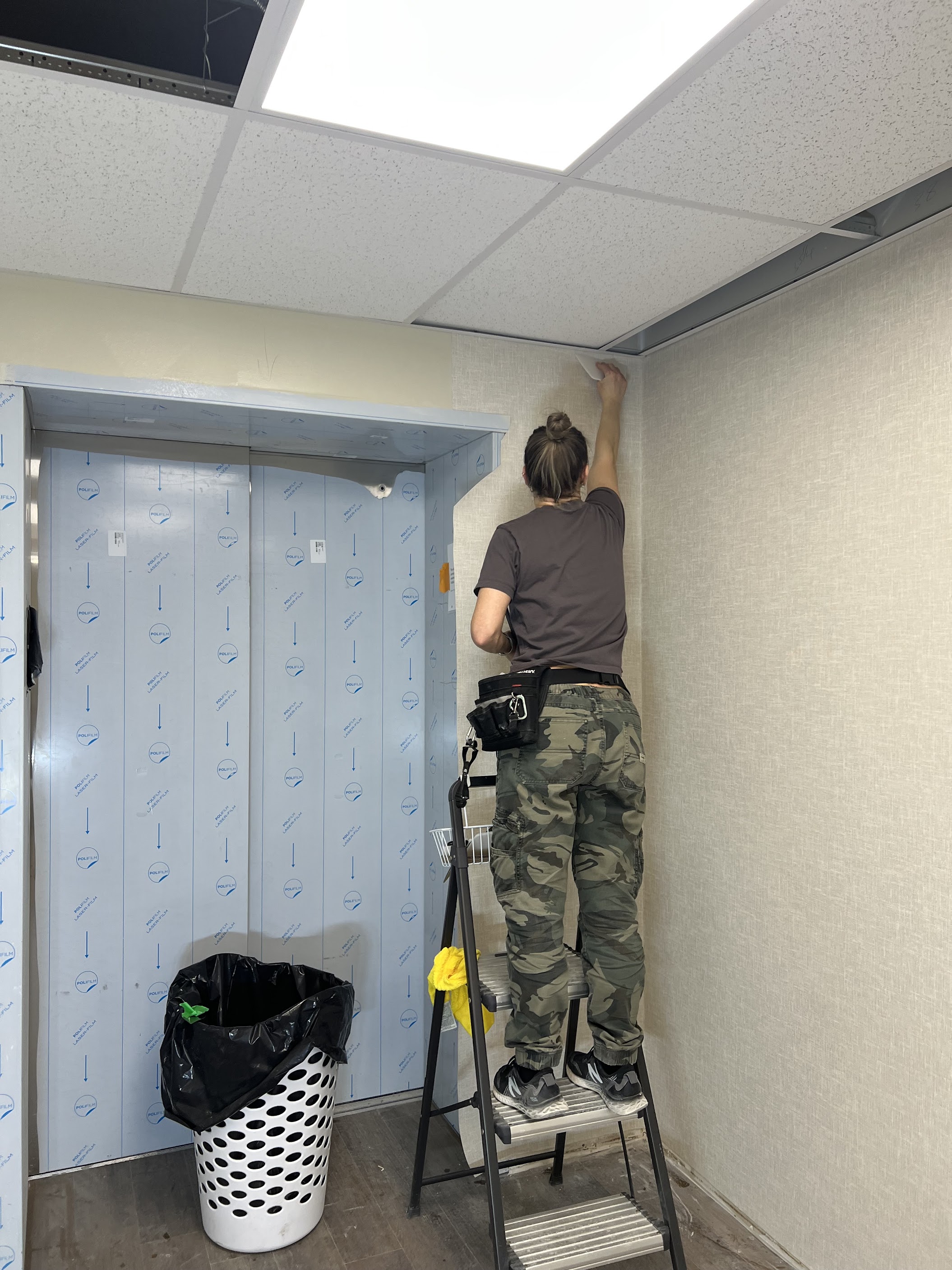 Commercial wallcovering installation at AgeCare Dawson in Chestermere