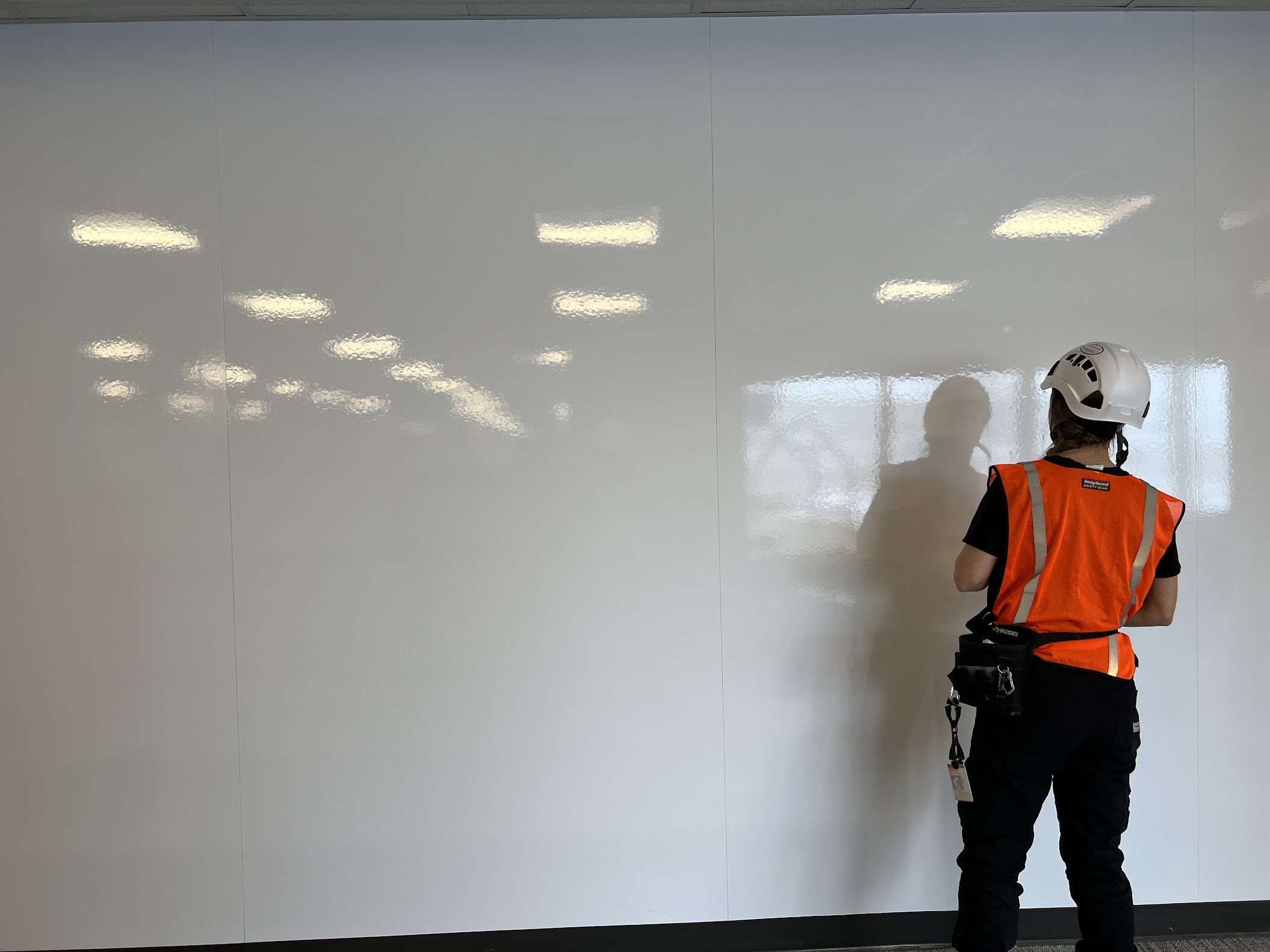 Whiteboard film installation at the Calgary Municipal Building