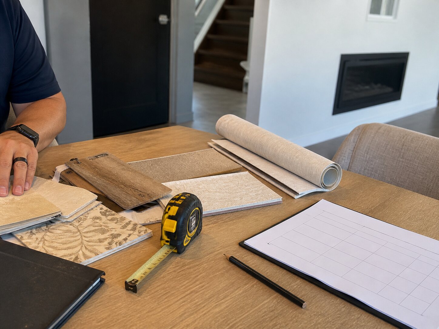 Window film samples and pricing planning materials