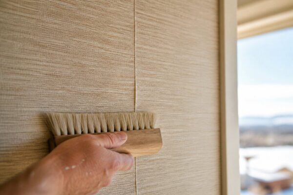 Grasscloth wallpaper texture closeup