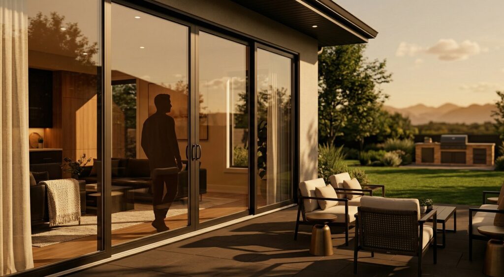 West-facing Calgary window with solar film for afternoon glare and heat control