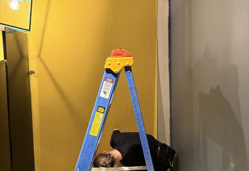 Yellow Geometric Wallpaper – Minas Steakhouse — Downtown Calgary